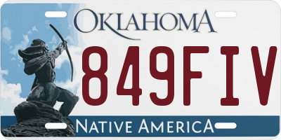 OK license plate 849FIV