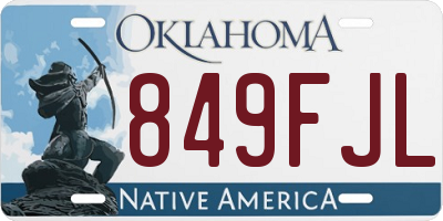 OK license plate 849FJL