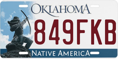 OK license plate 849FKB
