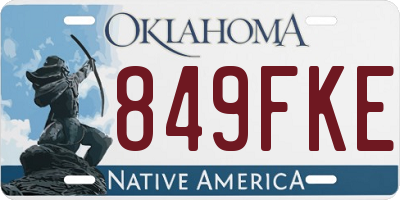 OK license plate 849FKE