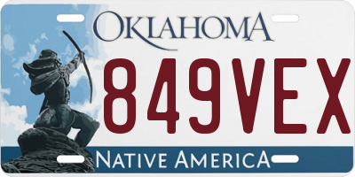 OK license plate 849VEX
