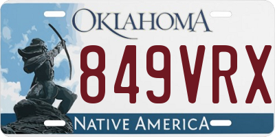 OK license plate 849VRX