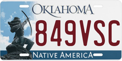OK license plate 849VSC