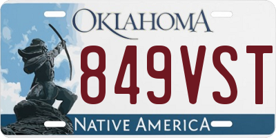 OK license plate 849VST