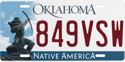 OK license plate 849VSW