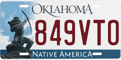 OK license plate 849VTO