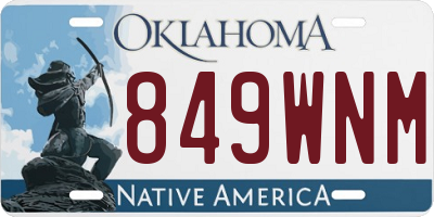 OK license plate 849WNM