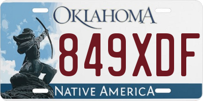 OK license plate 849XDF