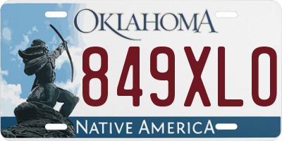 OK license plate 849XLO