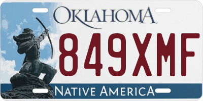 OK license plate 849XMF