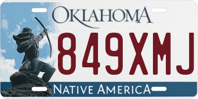 OK license plate 849XMJ