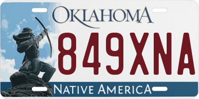 OK license plate 849XNA