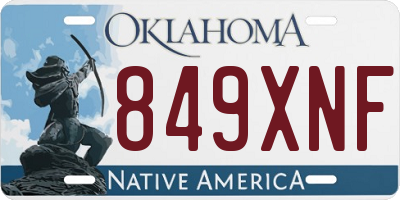 OK license plate 849XNF