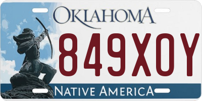 OK license plate 849XOY