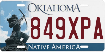 OK license plate 849XPA