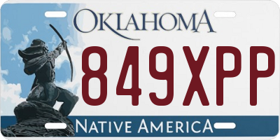 OK license plate 849XPP