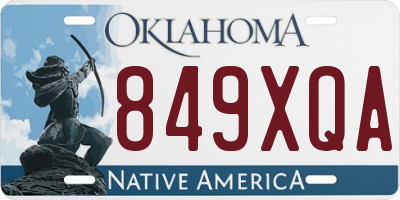 OK license plate 849XQA