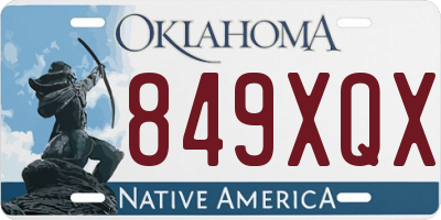 OK license plate 849XQX