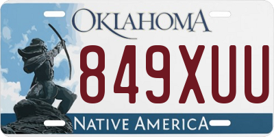 OK license plate 849XUU