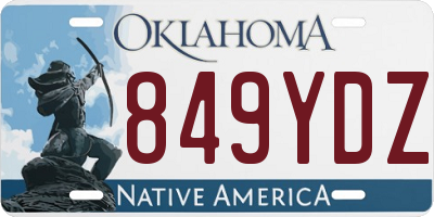 OK license plate 849YDZ