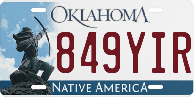 OK license plate 849YIR