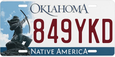OK license plate 849YKD