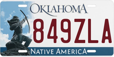 OK license plate 849ZLA