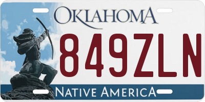 OK license plate 849ZLN