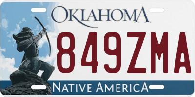 OK license plate 849ZMA