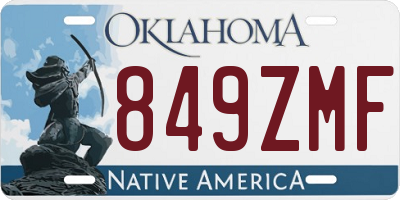 OK license plate 849ZMF