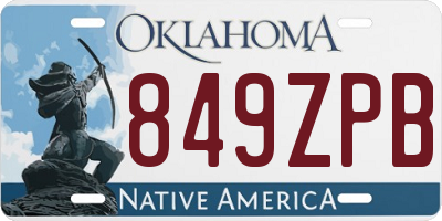 OK license plate 849ZPB