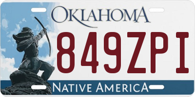 OK license plate 849ZPI