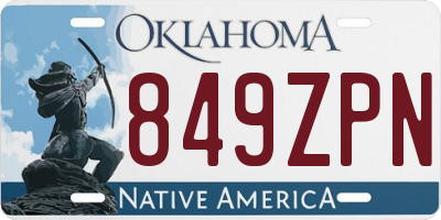 OK license plate 849ZPN
