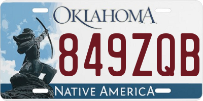 OK license plate 849ZQB