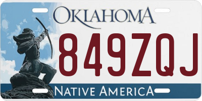 OK license plate 849ZQJ