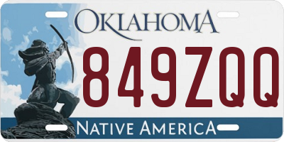 OK license plate 849ZQQ