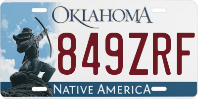 OK license plate 849ZRF