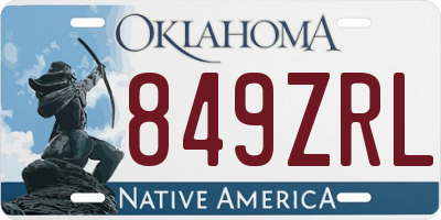 OK license plate 849ZRL