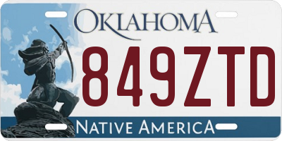 OK license plate 849ZTD