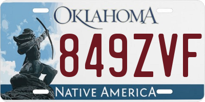 OK license plate 849ZVF