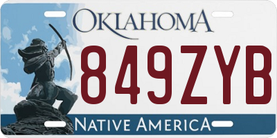 OK license plate 849ZYB