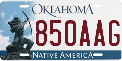 OK license plate 850AAG