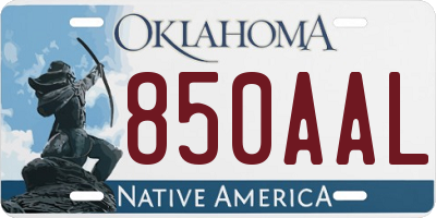 OK license plate 850AAL
