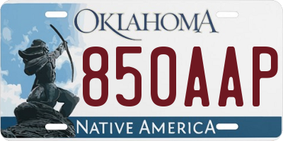 OK license plate 850AAP