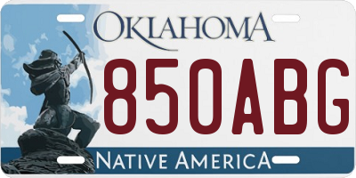 OK license plate 850ABG
