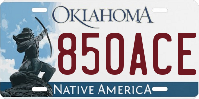 OK license plate 850ACE