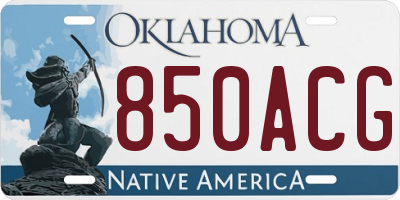 OK license plate 850ACG