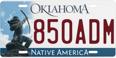 OK license plate 850ADM