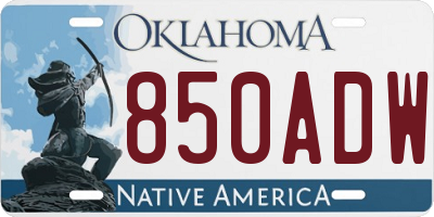OK license plate 850ADW