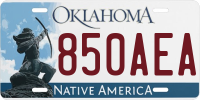 OK license plate 850AEA
